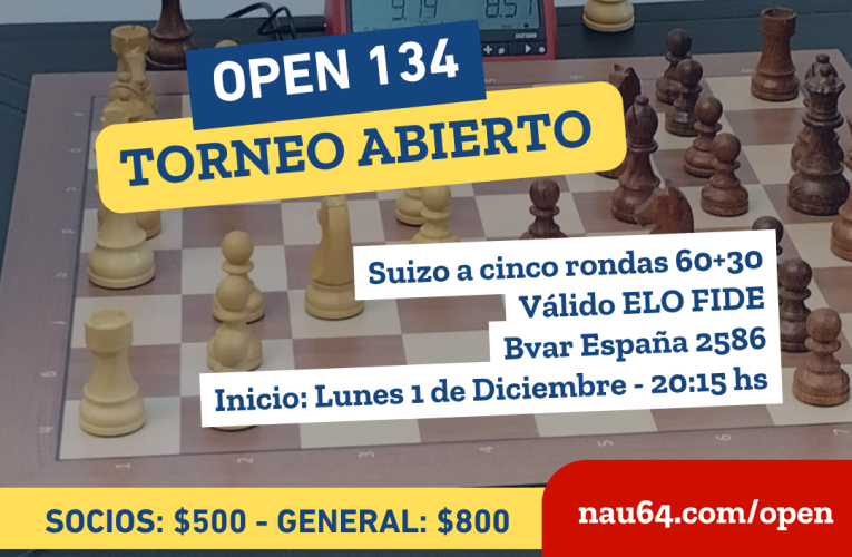 Open 134 el 1 de diciembre Torneo Pensado (FIDE)