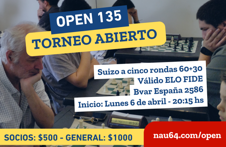 Open 135 el 6 de abril Torneo Pensado (FIDE)