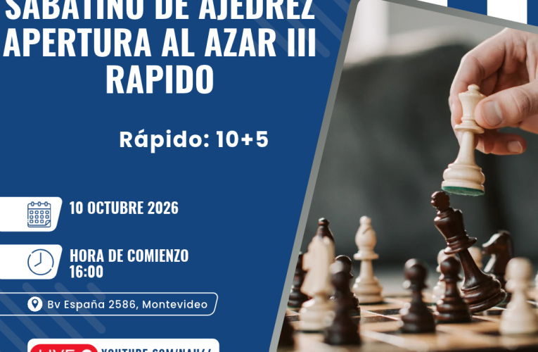 ¿Y si el azar decidiera tu apertura? Llega el III Torneo Sabatino de Aperturas al Azar